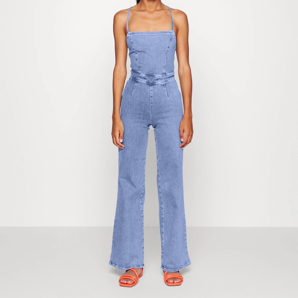 Good American VACAY JUMPSUIT Indigo176 Tieback